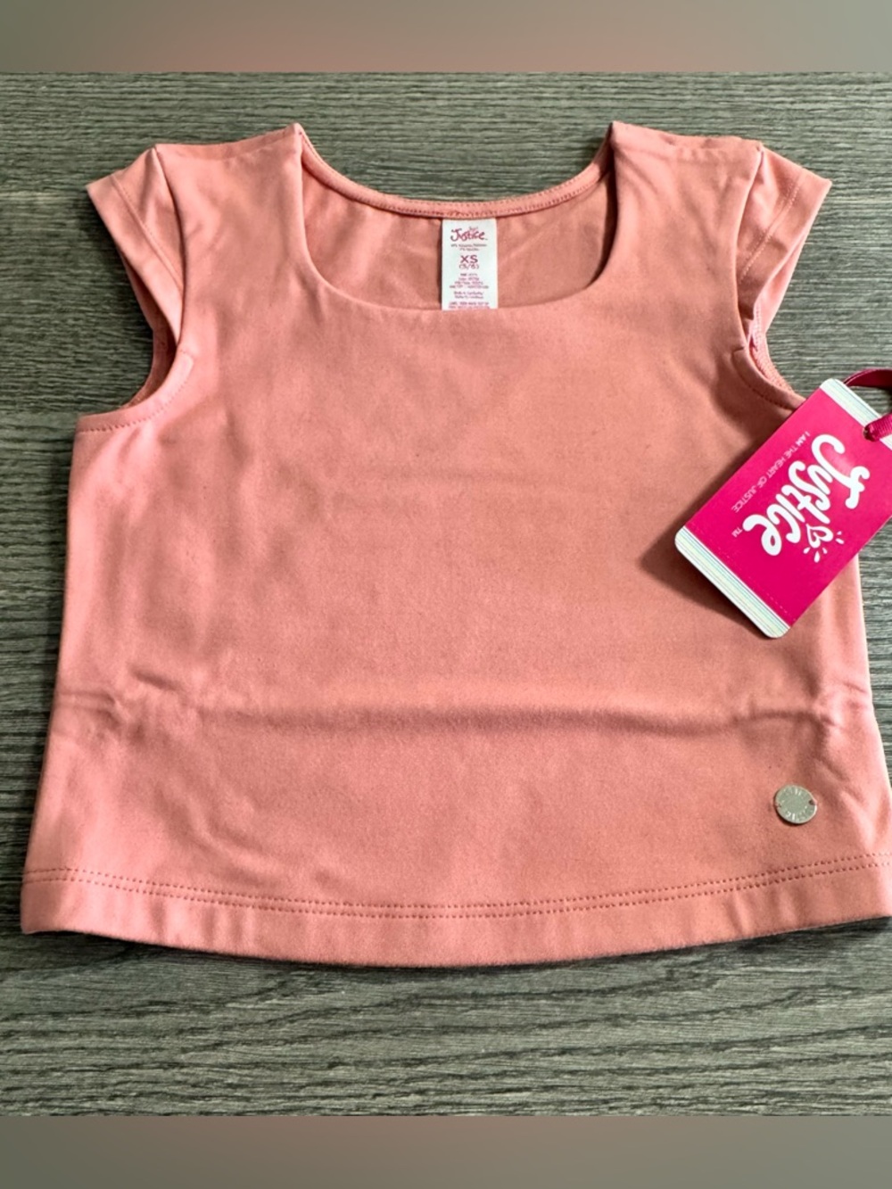 Justice Girls Cap Sleeve Seamless Top Nectar Size XS (5/6)